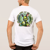 カスタマイズ卵を抱きしめた欲求不満のバニー トライブレンドＴシャツ (裏面)