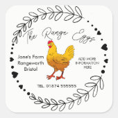 カスタマイズ卵箱ラベルなし範囲 スクエアシール (正面)