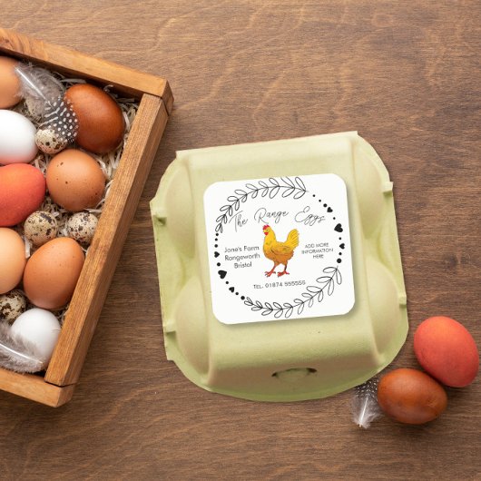 カスタマイズ卵箱ラベルなし範囲 スクエアシール