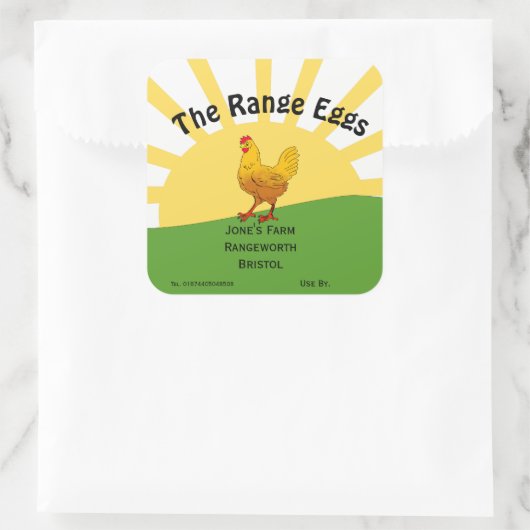 カスタマイズ卵箱ラベルなし範囲 スクエアシール (バッグ)