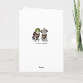 カスタマイズ可おもしろい能なハンター猫/猫ちゃん記念日 カード (裏面)