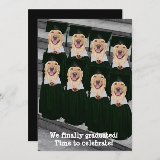 カスタマイズ可おもしろい能な卒業パーティ招待状 招待状 (正面/裏面)