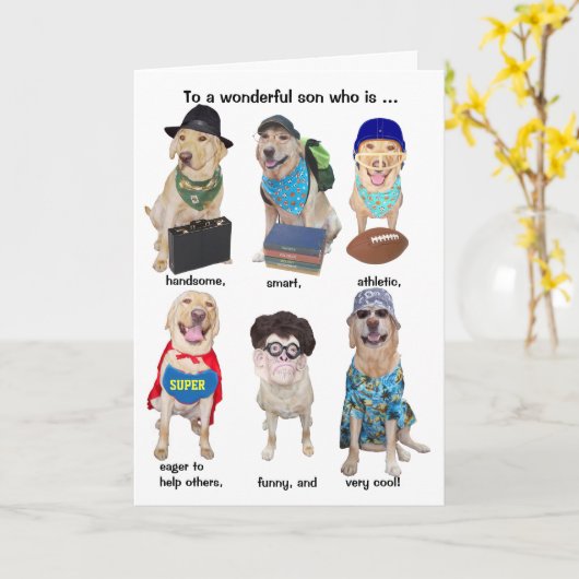 カスタマイズ可おもしろい能な男性の関係者 カード (黄色い花)