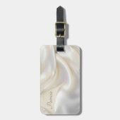 カスタマイズ可エレガント能な名前Mother of Pearl Texture ラゲッジタグ (正面縦)