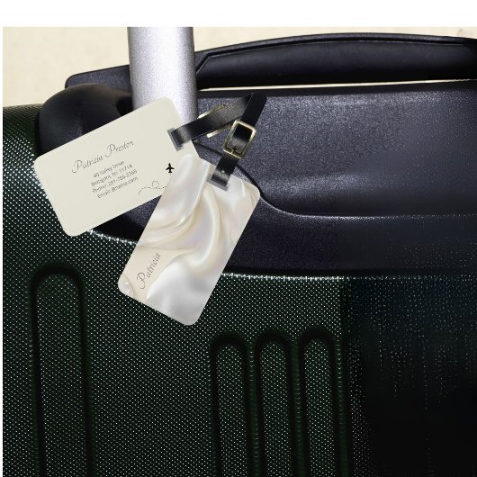 カスタマイズ可エレガント能な名前Mother of Pearl Texture ラゲッジタグ