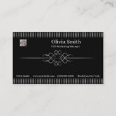 カスタマイズ可エレガント能な黒2 名刺 (正面)