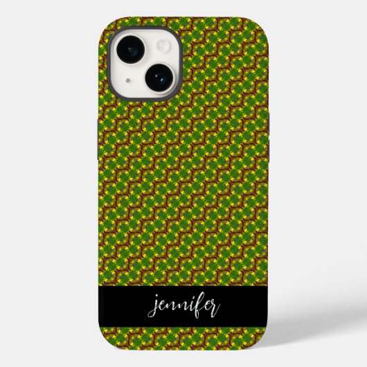 カスタマイズ可カラフル能な名前花パターン Case-Mate iPhoneケース (裏面)