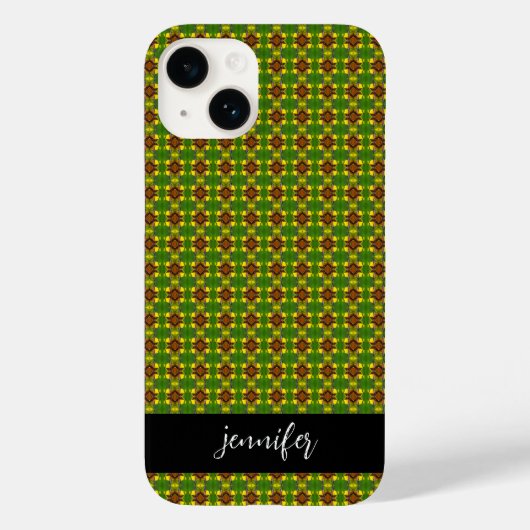 カスタマイズ可カラフル能な名前花パターン Case-Mate iPhoneケース (裏面)