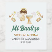 カスタマイズ可スペインの能なボーイエンジェル洗礼のバウティゾ ワインラベル (シングルラベル)