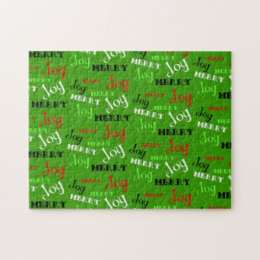 カスタマイズ可メリー能なクリスマス ジグソーパズル (横)