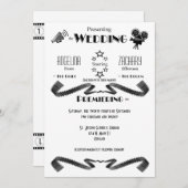 カスタマイズ可モダン能なムービーバフ結婚式招待状 招待状 (正面/裏面)