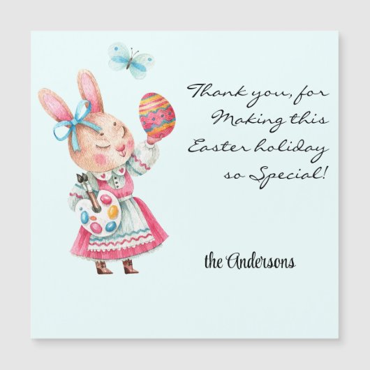 カスタマイズ可恋しく思能なイースターバニー磁気ありがとう (正面)