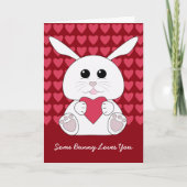 カスタマイズ可愛いかわいいホワイトバニーハート シーズンカード (正面)