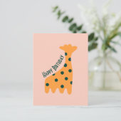 カスタマイズ可愛いキリン ポストカード (スタンド正面)