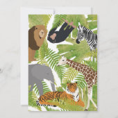 カスタマイズ可愛いジャングル動物サファリキッズ 招待状 (裏面)