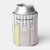 カスタマイズ可愛いレトロカラフル ラマ 子供 缶クーラー (缶正面)