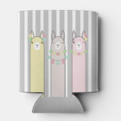 カスタマイズ可愛いレトロカラフル ラマ 子供 缶クーラー (裏面)
