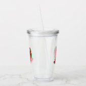 カスタマイズ可愛い夏のスイカ名ブラック文字 アクリルタンブラー (左)