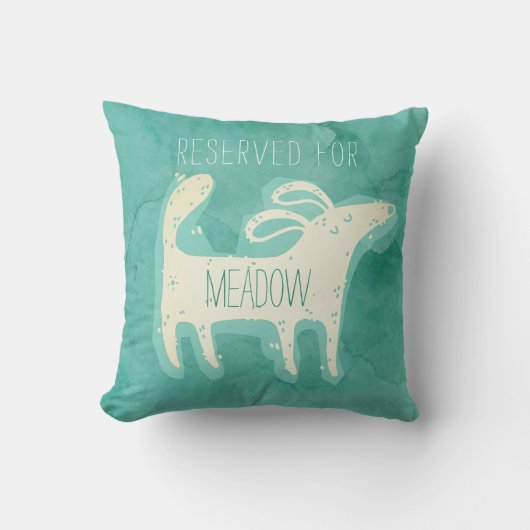 カスタマイズ可愛い水彩犬 クッション (正面)