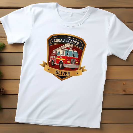 カスタマイズ可愛い消防士バッジ トドラーTシャツ