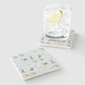 カスタマイズ可愛い犬 ストーンコースター (横)