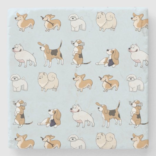 カスタマイズ可愛い犬 ストーンコースター (正面)