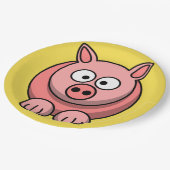 カスタマイズ可愛い豚パーティープレート ペーパープレート (アングル)