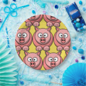 カスタマイズ可愛い豚 ペーパープレート (パーティー)