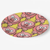 カスタマイズ可愛い豚 ペーパープレート (アングル)