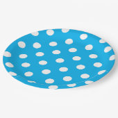 カスタマイズ可愛い青水玉模様子供へ ペーパープレート (アングル)