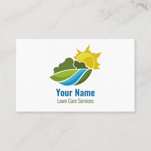 カスタマイズ可気に能な芝生の風景 名刺 (正面)