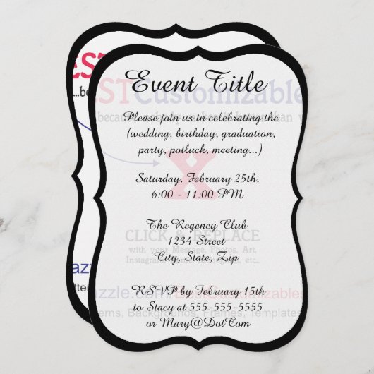 カスタマイズ可空白の能なギフトテンプレート 招待状 (正面/裏面)