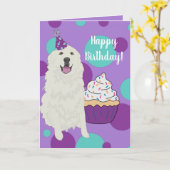 カスタマイズ可素晴らし能なピレネー カード (黄色い花)