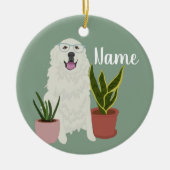 カスタマイズ可素晴らし能なピレネー セラミックオーナメント (正面)