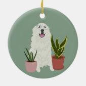 カスタマイズ可素晴らし能なピレネー セラミックオーナメント (裏面)