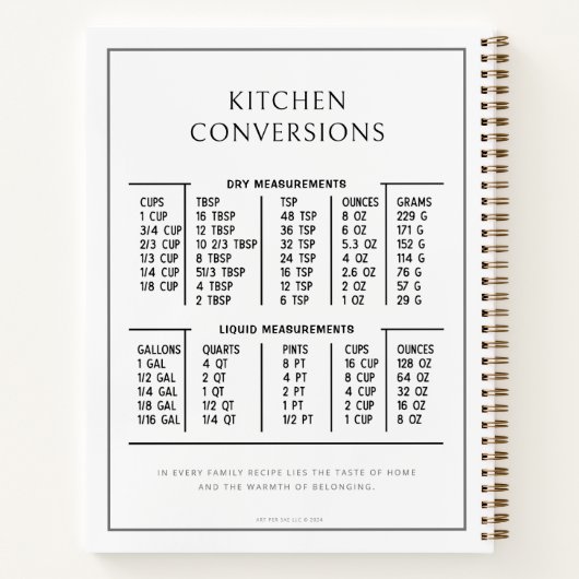 カスタマイズ可素朴能なクラシックレシピ ノートブック (裏面)