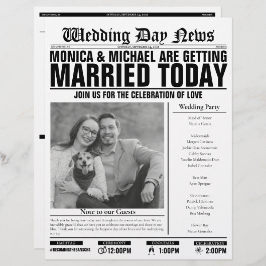 カスタマイズ可結婚能な新聞番組 (正面/裏面)