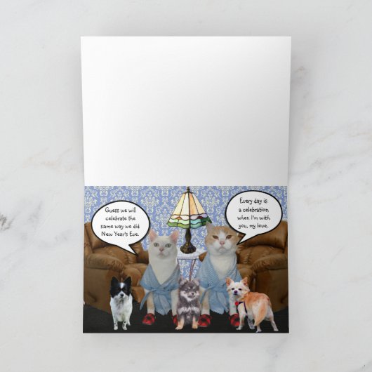 カスタマイズ可能おもしろいなバレンタイン猫 シーズンカード (内部)