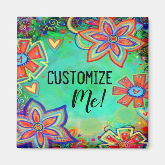 カスタマイズ可能かわいらしなフローラ検査トレンディーおもしろい マグネット (正面)