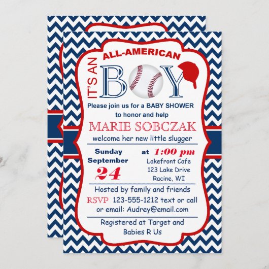 カスタマイズ可能すべてのアメルBballのベビーシャワーの招待状 招待状 (正面/裏面)