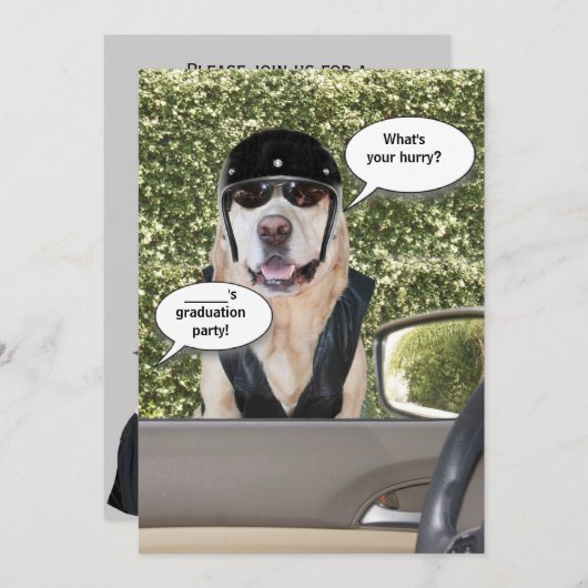 カスタマイズ可能でおもしろいな卒業のパーティの招待状 招待状 (正面/裏面)