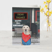 カスタマイズ可能でおもしろいな古顔犬 カード (黄色い花)