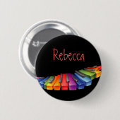 カスタマイズ可能でカラフルなピアノ鍵 缶バッジ (正面&裏面)