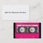 カスタマイズ可能でガーリーなピンクのカセットテープ 名刺 (正面/裏面)
