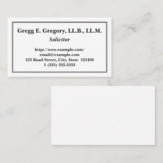 カスタマイズ可能でクリーンな勧誘者の名刺 名刺 (正面/裏面)