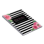 カスタマイズ可能でシックなピンクのバラのノート ノートブック (右側)