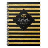 カスタマイズ可能でシックな金ゴールドのまつげの芸術家のノート ノートブック (正面)