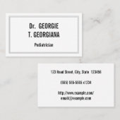 カスタマイズ可能でシンプルな小児科医の名刺 名刺 (正面/裏面)