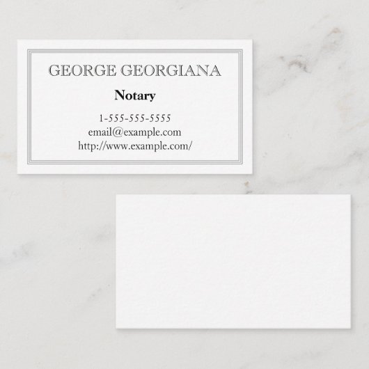 カスタマイズ可能でシンプル公証用名刺 名刺 (正面/裏面)