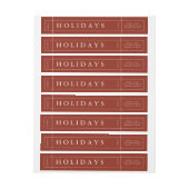 カスタマイズ可能でモダンで赤いクリスマスの封筒のラベル ラップアラウンドラベル (シート)